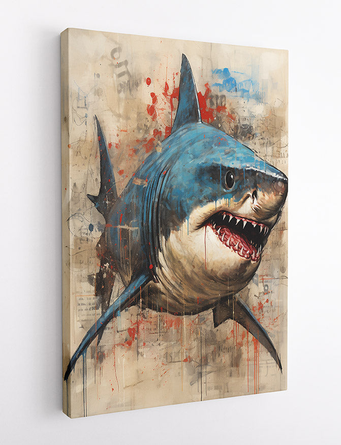 T566 Shark Canvas Art Prints, T-Shirts, Posters, and Mugs, Cushion Cover