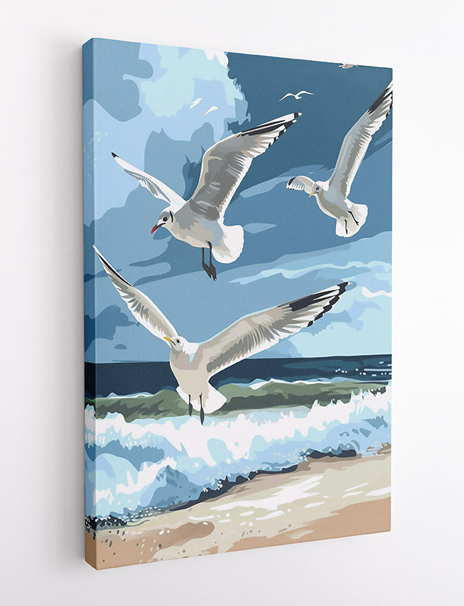 T671 Seagull Canvas Art Prints, T-Shirts, Posters, and Mugs, Cushion Cover