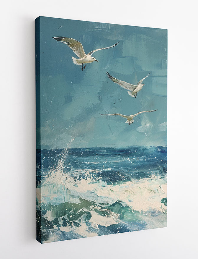 T973 seagull Canvas Art Prints, T-Shirts, Posters, and Mugs, Cushion Cover