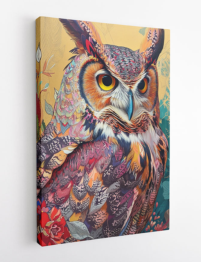 T824 Owl Canvas Art Prints, T-Shirts, Posters, and Mugs, Cushion Cover