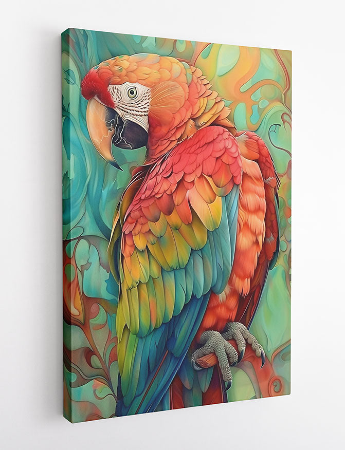 T827 Parrot Canvas Art Prints, T-Shirts, Posters, and Mugs, Cushion Cover