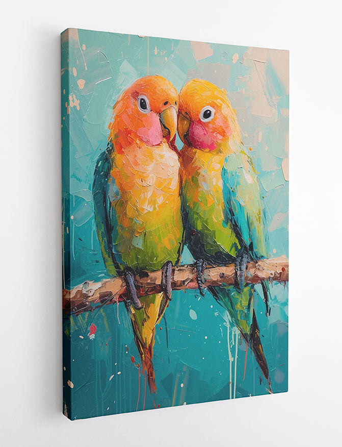 T948 Love Bird Canvas Art Prints, T-Shirts, Posters, and Mugs, Cushion Cover