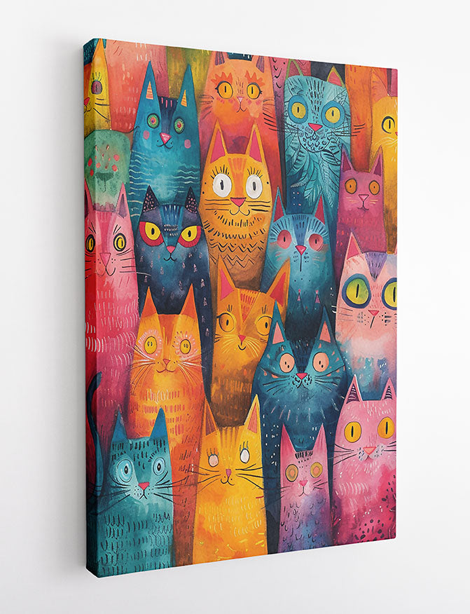 T829 CAT Canvas Art Prints, T-Shirts, Posters, and Mugs, Cushion Cover