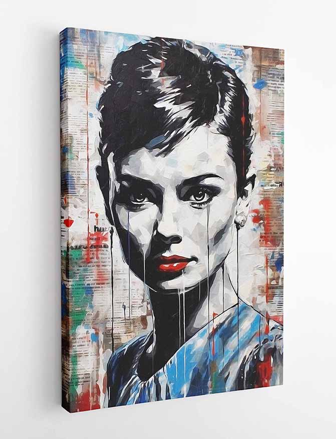 P187 Audrey Hepburn Canvas Art Prints, T-Shirts, Posters, and Mugs, Cushion Cover Expressive Collection