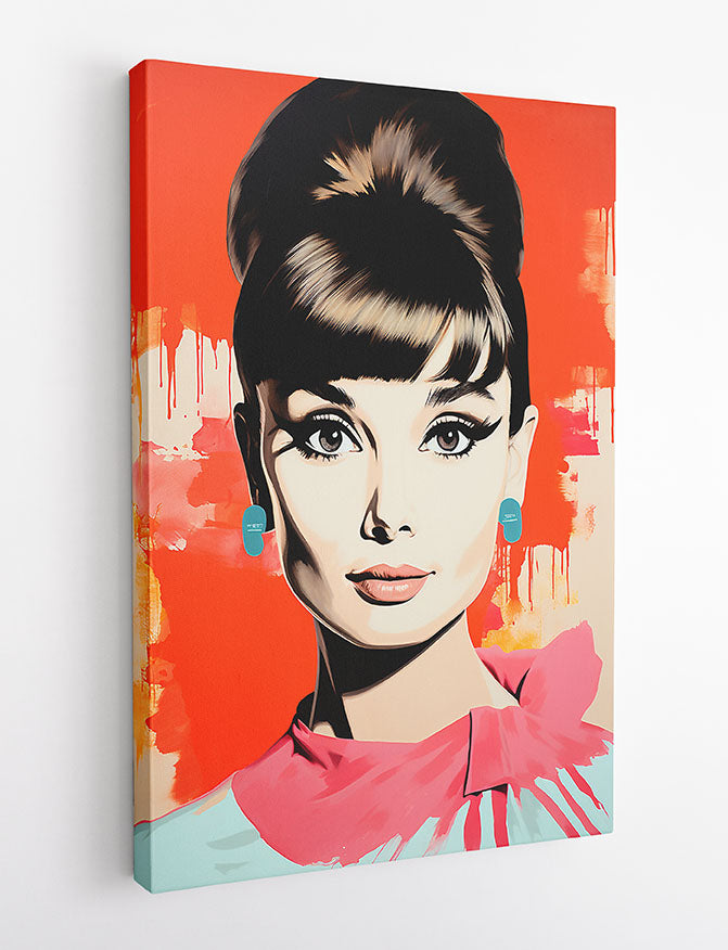 P324 Audrey Hepburn Canvas Art Prints, T-Shirts, Posters, and Mugs, Cushion Cover