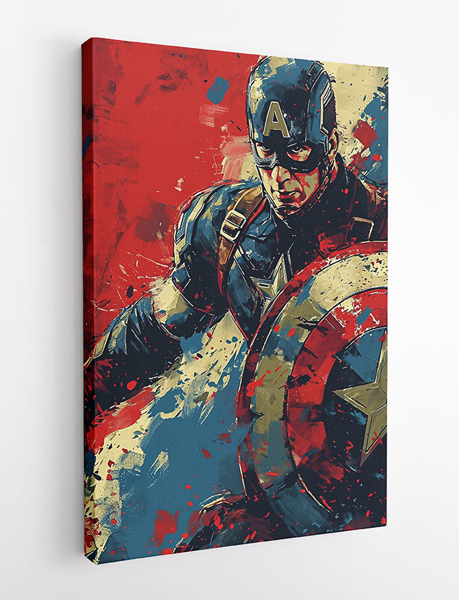 P341 Captain America Canvas Art Prints, T-Shirts, Posters, and Mugs, Cushion Cover