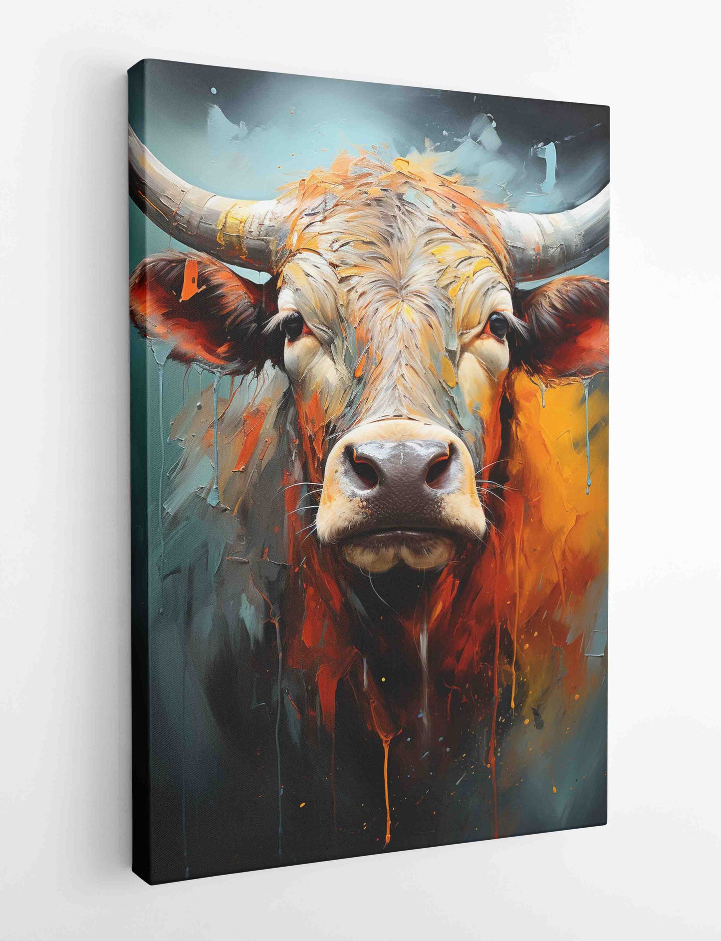 T448 Cow Canvas Art Prints, T-Shirts, Posters, and Mugs, Cushion Cover Expressive Collection