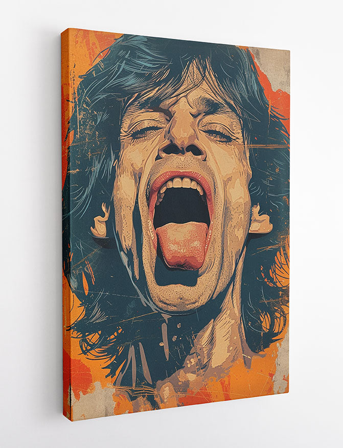 P369 Mick Jagger Canvas Art Prints, T-Shirts, Posters, and Mugs, Cushion Cover