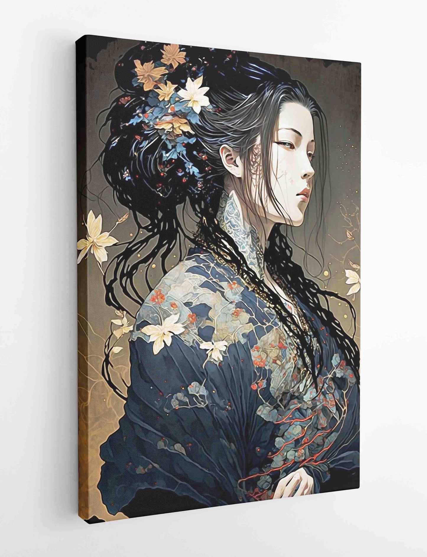 T463 Japanese Lady Canvas Art Prints, T-Shirts, Posters, and Mugs, Cushion Cover Expressive Collection