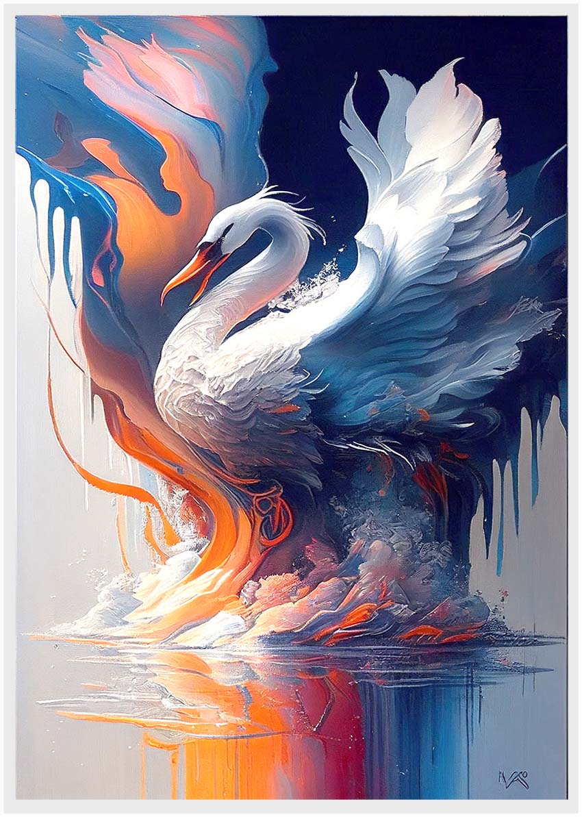 T113  Swan Canvas Art Prints, T-Shirts, Posters, and Mugs, Cushion Cover Expressive Collection