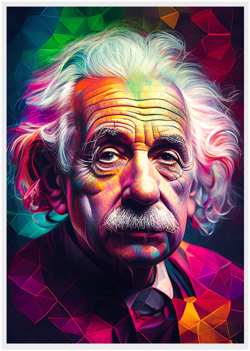 P153 AI Artistry Albert Einstein Printed Designs on Canvas, Poster, Mugs, Cushion Covers, and T-Shirts