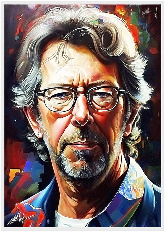 P159 AI Artistry Eric Clapton Printed Designs on Canvas, Poster, Mugs, Cushion Covers, and T-Shirts