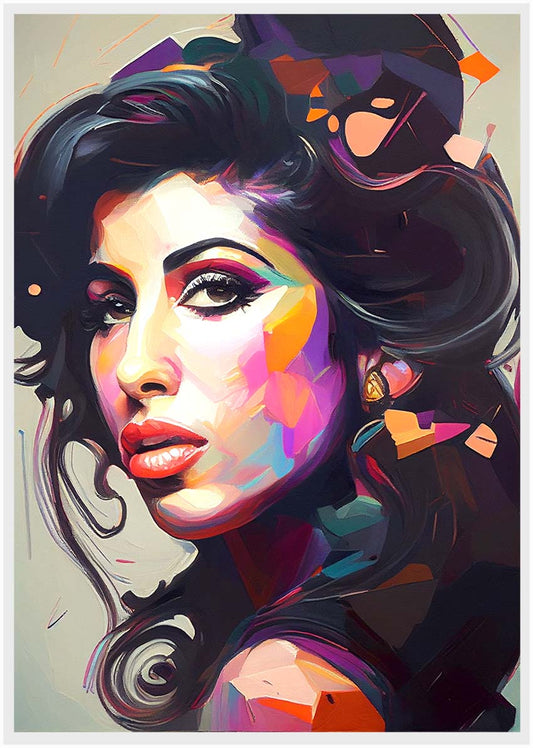 P163 AI Artistry Amy Winehouse Printed Designs on Canvas, Poster, Mugs, Cushion Covers, and T-Shirts