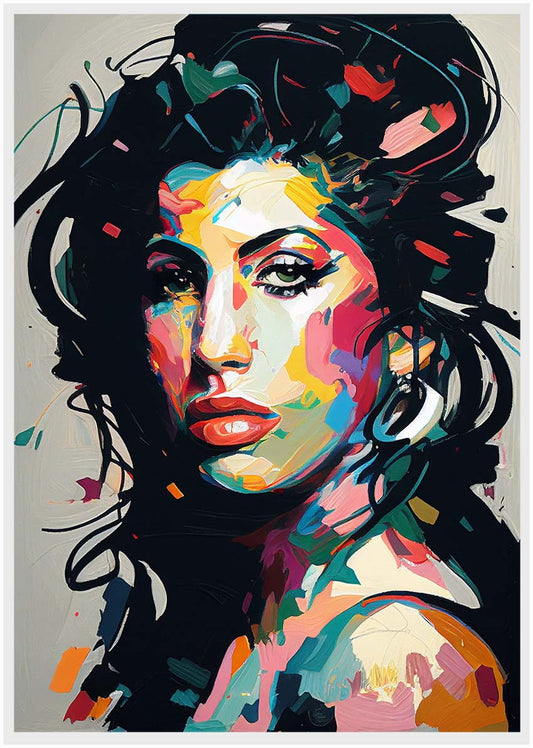 P165 AI Artistry Amy Winehouse Printed Designs on Canvas, Poster, Mugs, Cushion Covers, and T-Shirts