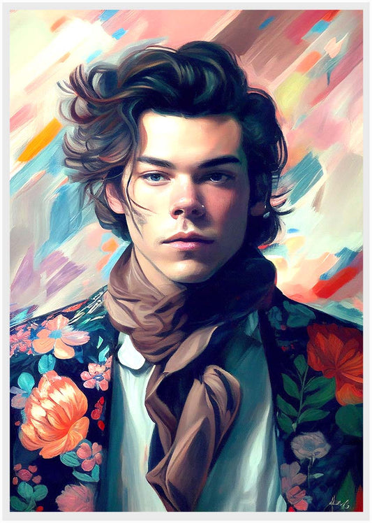 P183 AI Artistry Harry Styles Printed Designs on Canvas, Poster, Mugs, Cushion Covers, and T-Shirts