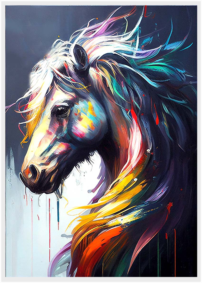 T197 Horse Canvas Art Prints, T-Shirts, Posters, and Mugs, Cushion Cover Expressive Collection