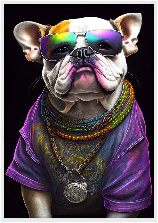 T204 Bulldog Canvas Art Prints, T-Shirts, Posters, and Mugs, Cushion Cover Expressive Collection