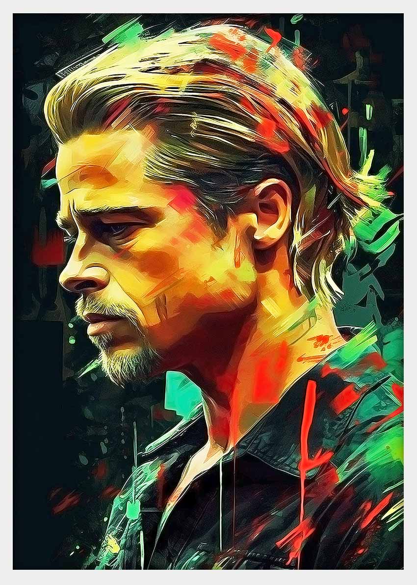 P255 Brad Pitt  Canvas Art Prints, T-Shirts, Posters, and Mugs, Cushion Cover Expressive Collection