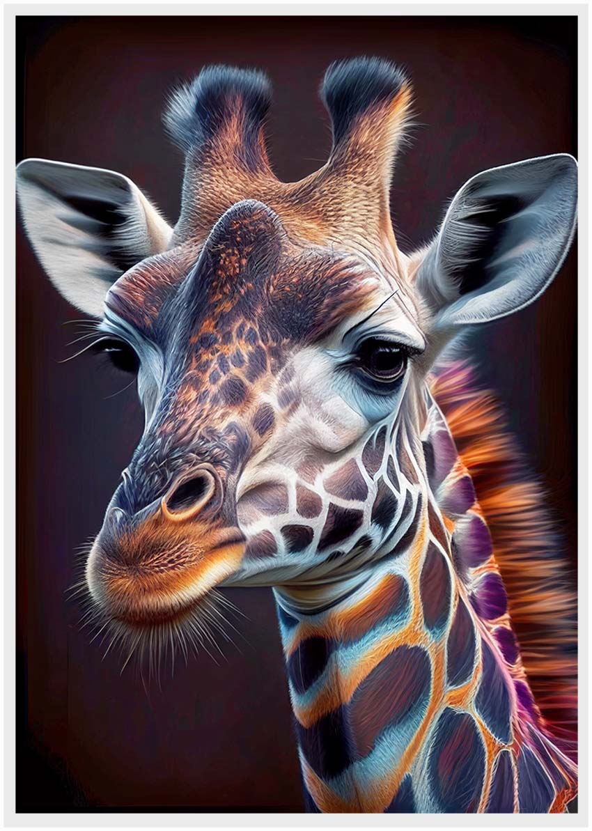 T26 Giraffe Canvas Art Prints, T-Shirts, Posters, and Mugs, Cushion Cover Expressive Collection