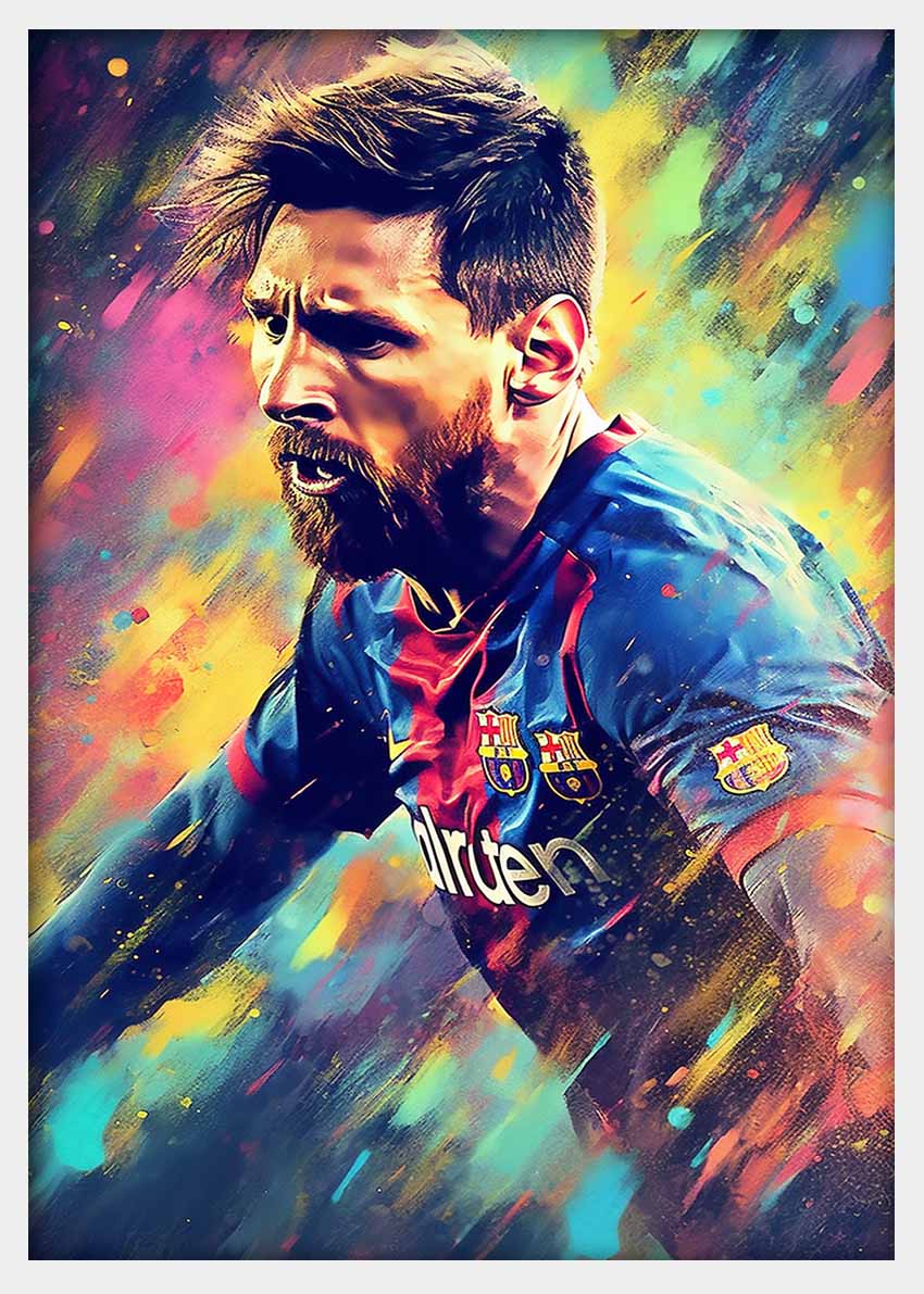 P273 Lionel Messi Canvas Art Prints, T-Shirts, Posters, and Mugs, Cushion Cover Expressive Collection