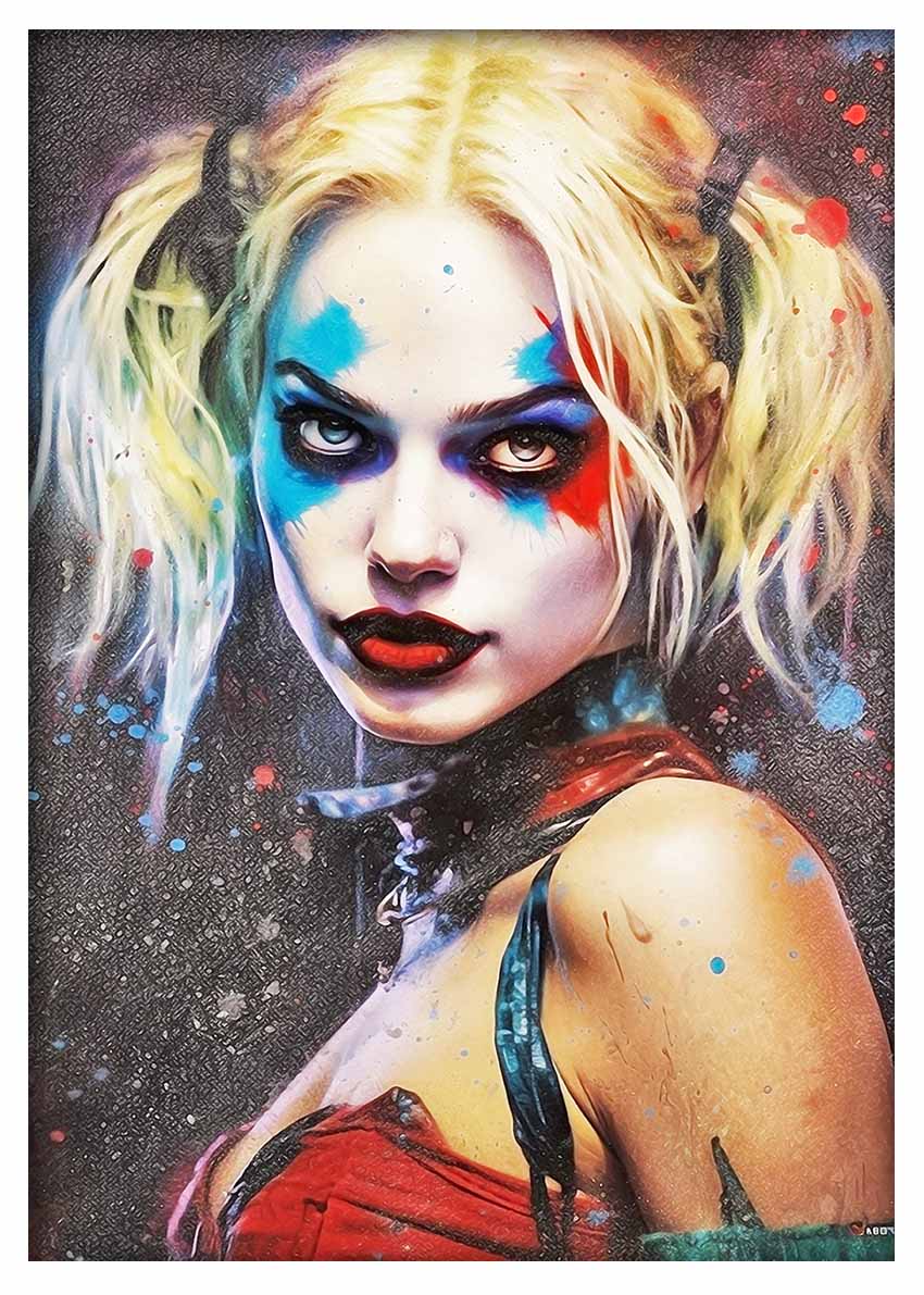 P299 Harley Quinn Canvas Art Prints, T-Shirts, Posters, and Mugs, Cushion Cover Expressive Collection