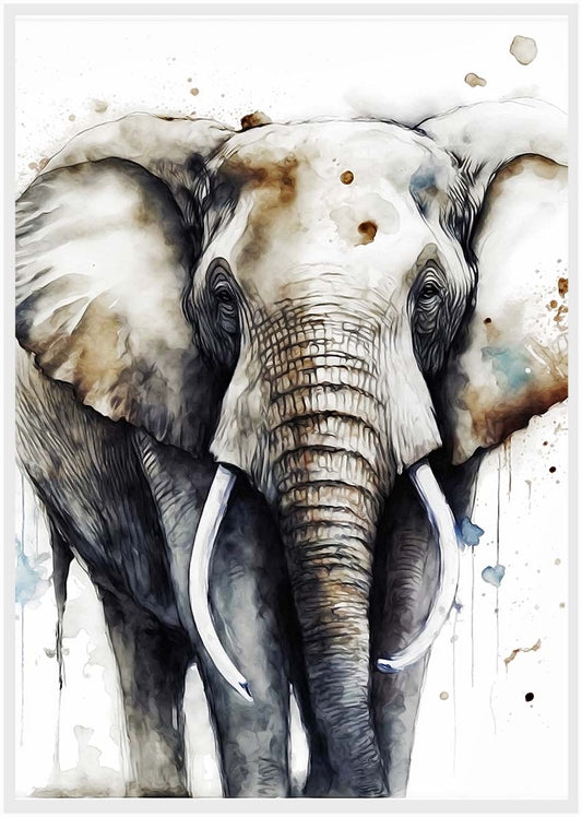 T308 Elephant Canvas Art Prints, T-Shirts, Posters, and Mugs, Cushion Cover Expressive Collection