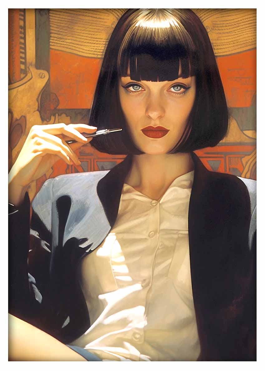 P315 Pulp Fiction Uma Thurman Canvas Art Prints, T-Shirts, Posters, and Mugs, Cushion Cover Expressive Collection