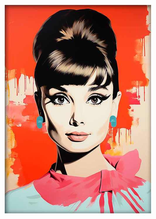 P324 Audrey Hepburn Canvas Art Prints, T-Shirts, Posters, and Mugs, Cushion Cover