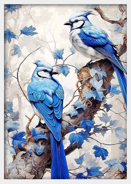 T327 Blue Birds Canvas Art Prints, T-Shirts, Posters, and Mugs, Cushion Cover Expressive Collection