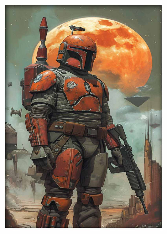 P343 Boba Fett Canvas Art Prints, T-Shirts, Posters, and Mugs, Cushion Cover