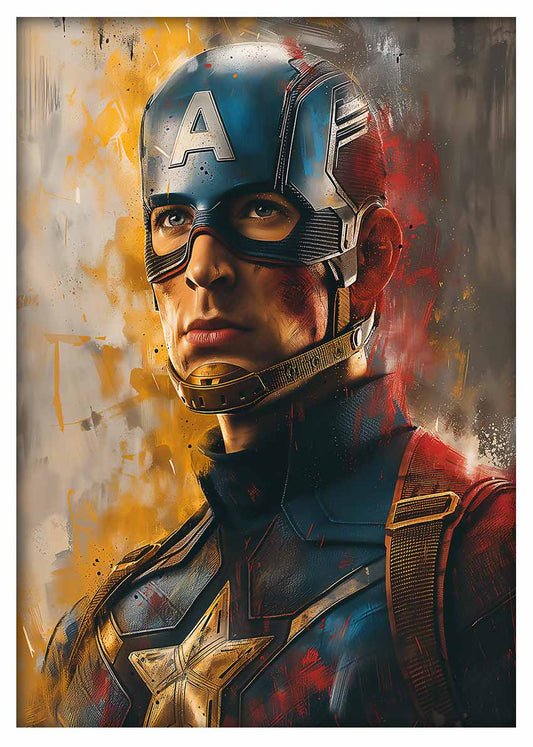 P351 Captain America Canvas Art Prints, T-Shirts, Posters, and Mugs, Cushion Cover