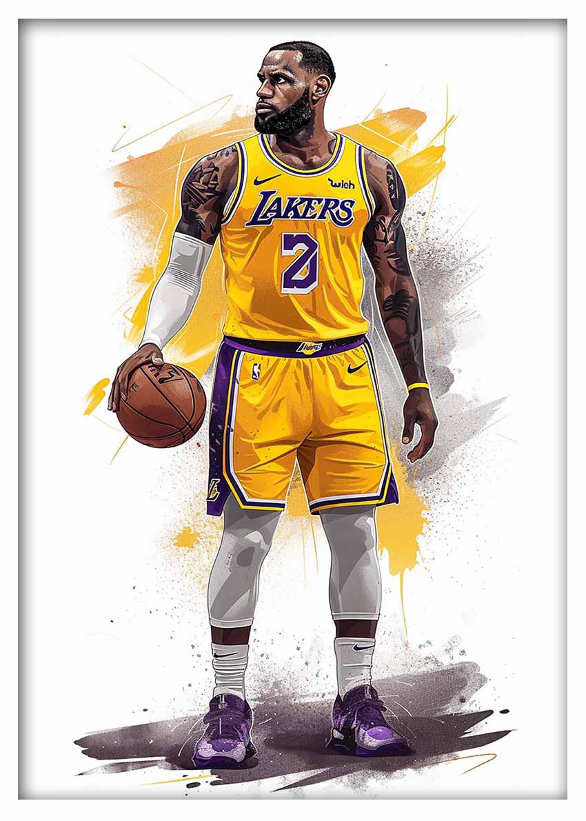 P359 LeBron James Canvas Art Prints, T-Shirts, Posters, and Mugs, Cushion Cover