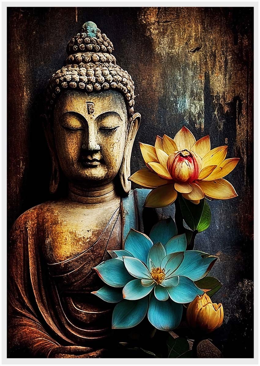 T36 Buddha Canvas Art Prints, T-Shirts, Posters, and Mugs, Cushion Cover Expressive Collection