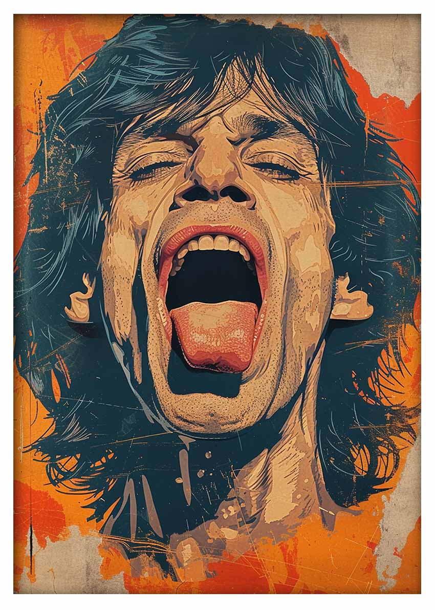 P369 Mick Jagger Canvas Art Prints, T-Shirts, Posters, and Mugs, Cushion Cover