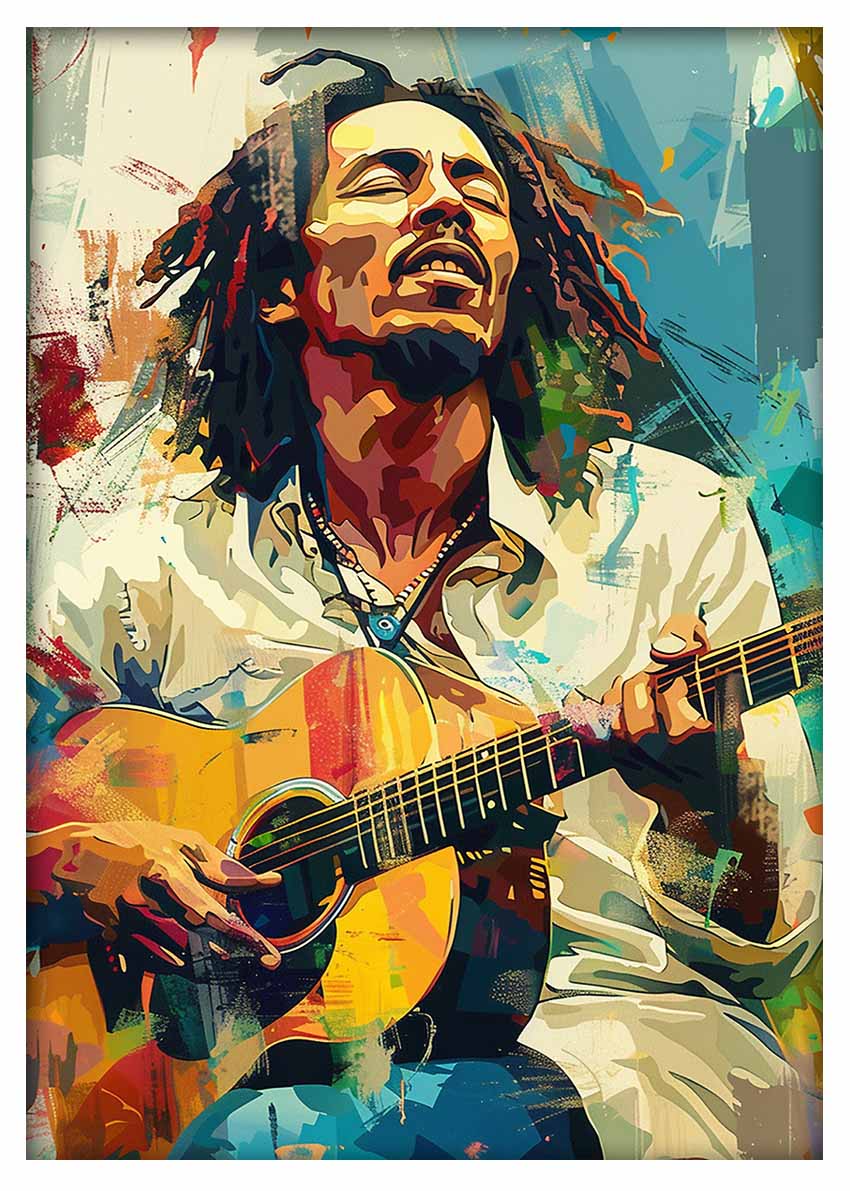 P372 Bob Marley Canvas Art Prints, T-Shirts, Posters, and Mugs, Cushion Cover