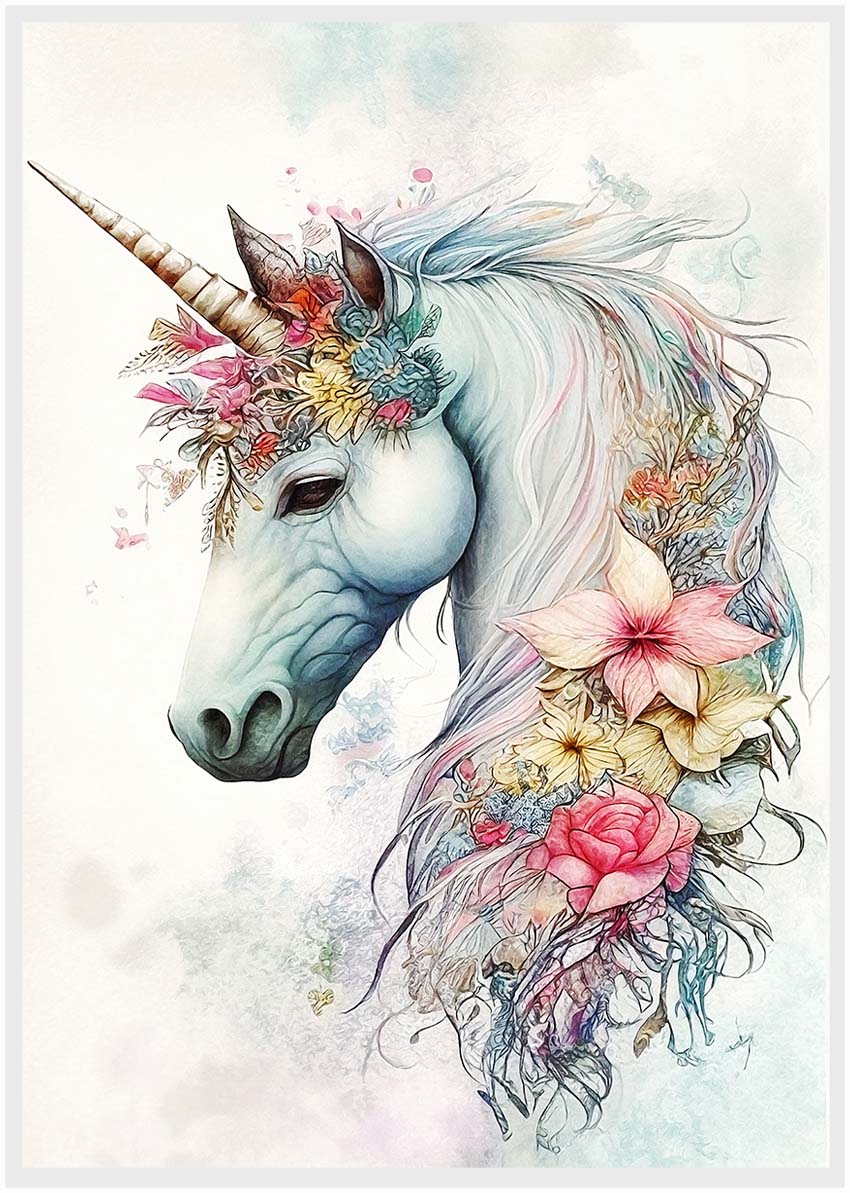 T53 Unicorn Canvas Art Prints, T-Shirts, Posters, and Mugs, Cushion Cover Expressive Collection