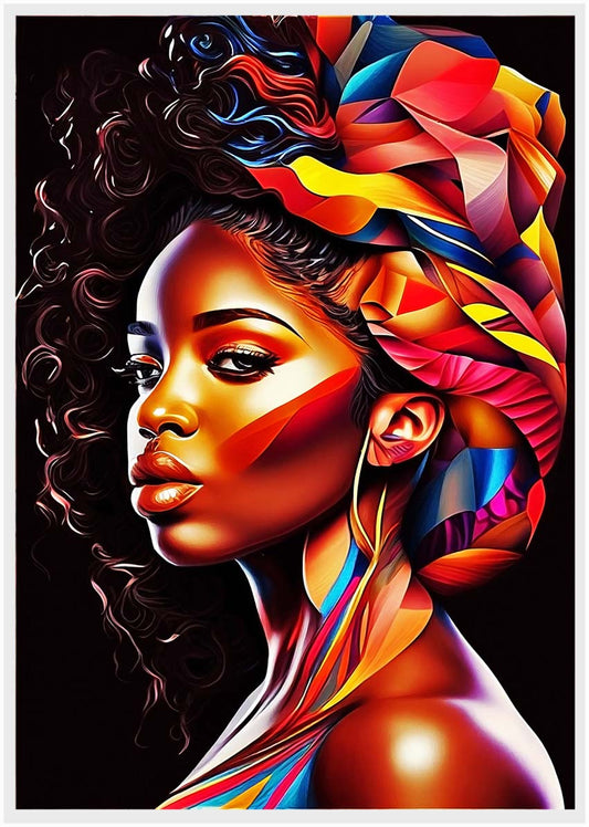 T77 African Woman Abstract Canvas Art Prints, T-Shirts, Posters, and Mugs, Cushion Cover Expressive Collection