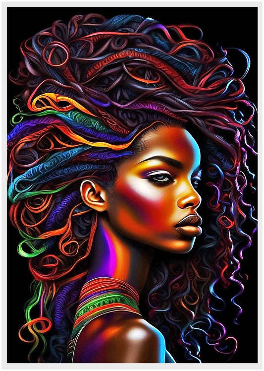 T79 African Woman Abstract Canvas Art Prints, T-Shirts, Posters, and Mugs, Cushion Cover Expressive Collection