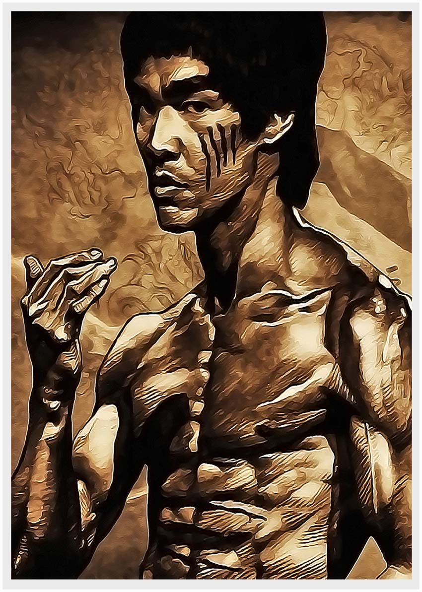 P107 Bruce Lee Canvas Art Prints, T-Shirts, Posters, and Mugs, Cushion Cover Expressive Collection