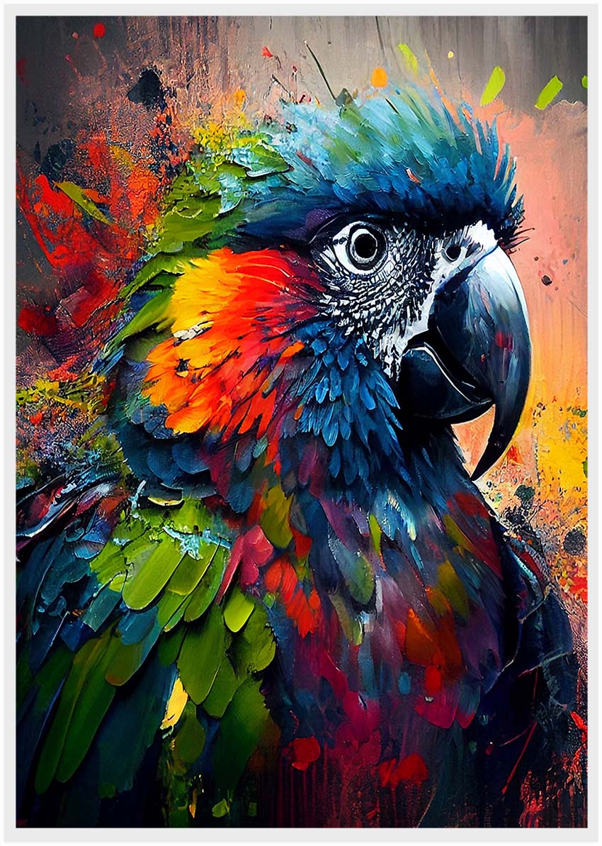 T4 Parrot Canvas Art Prints, T-Shirts, Posters, and Mugs: Expressive Collection