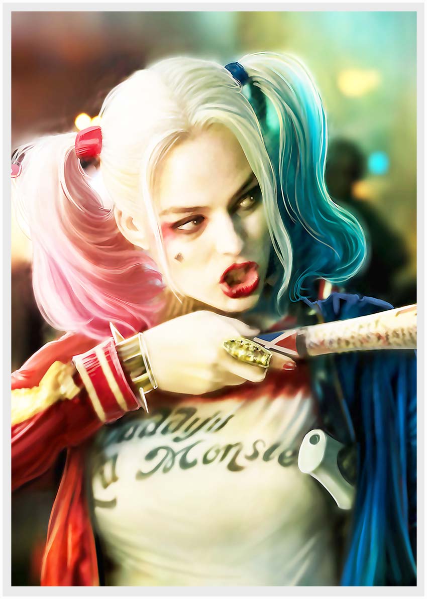 P97 Harley Quinn Canvas Art Prints, T-Shirts, Posters, and Mugs, Cushion Cover Expressive Collection