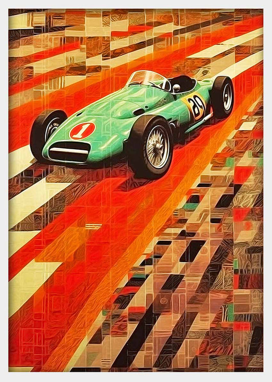 T357 Old Racing Car Canvas Art Prints, T-Shirts, Posters, and Mugs, Cushion Cover Expressive Collection