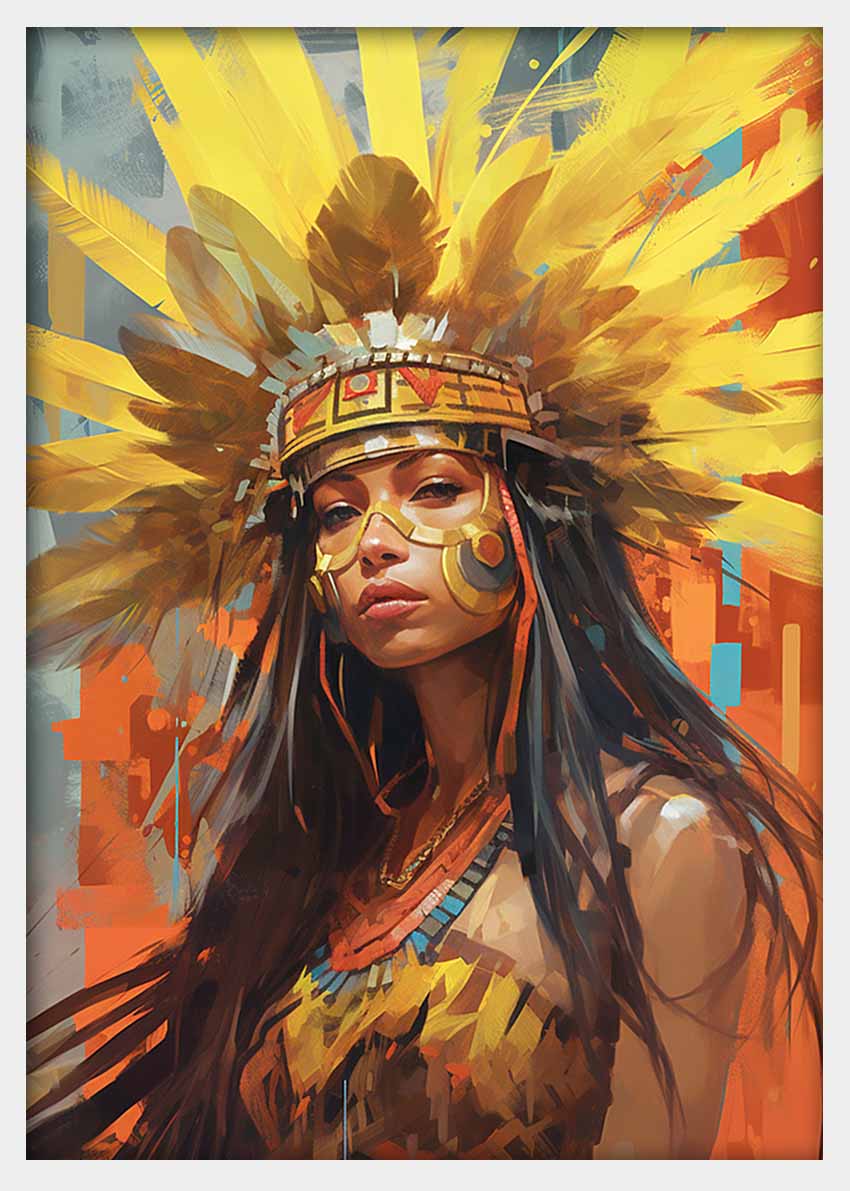 T369 Indian Girl Canvas Art Prints, T-Shirts, Posters, and Mugs, Cushion Cover Expressive Collection