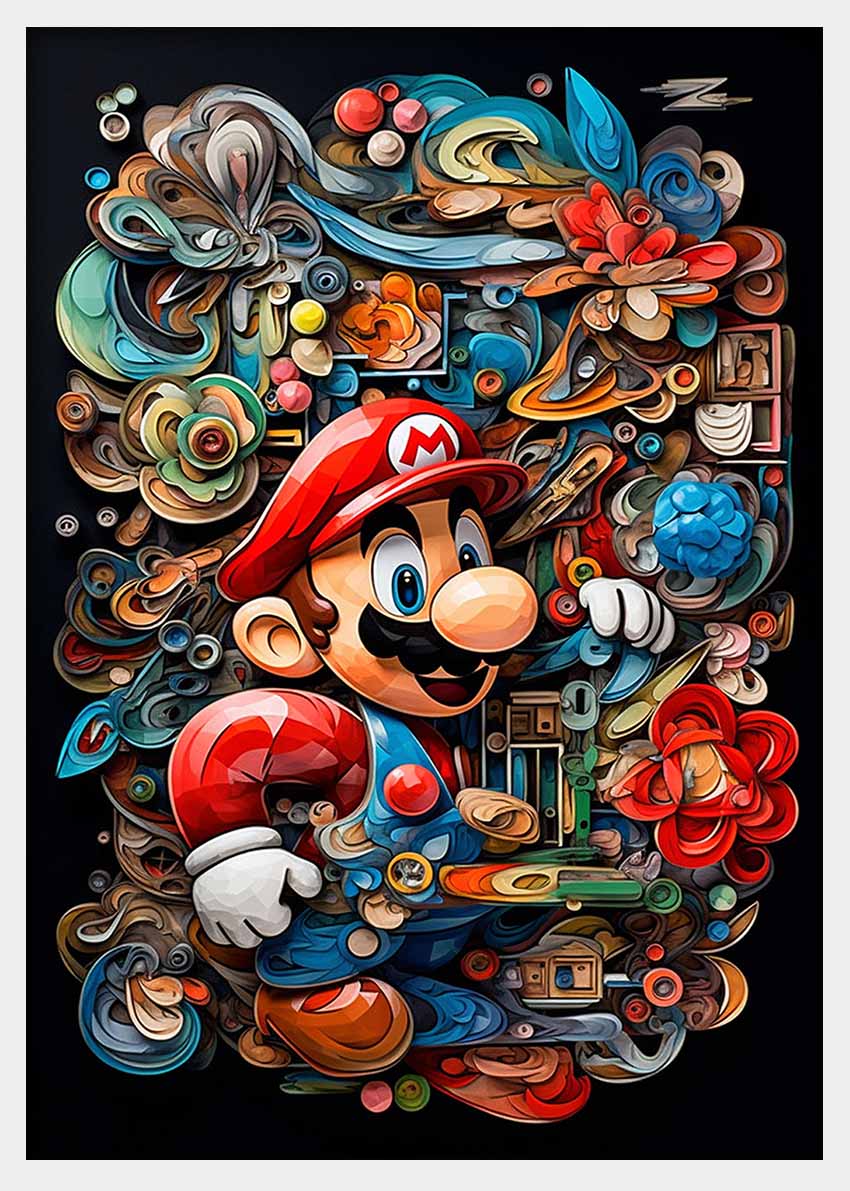 T385 Super Mario Canvas Art Prints, T-Shirts, Posters, and Mugs, Cushion Cover Expressive Collection