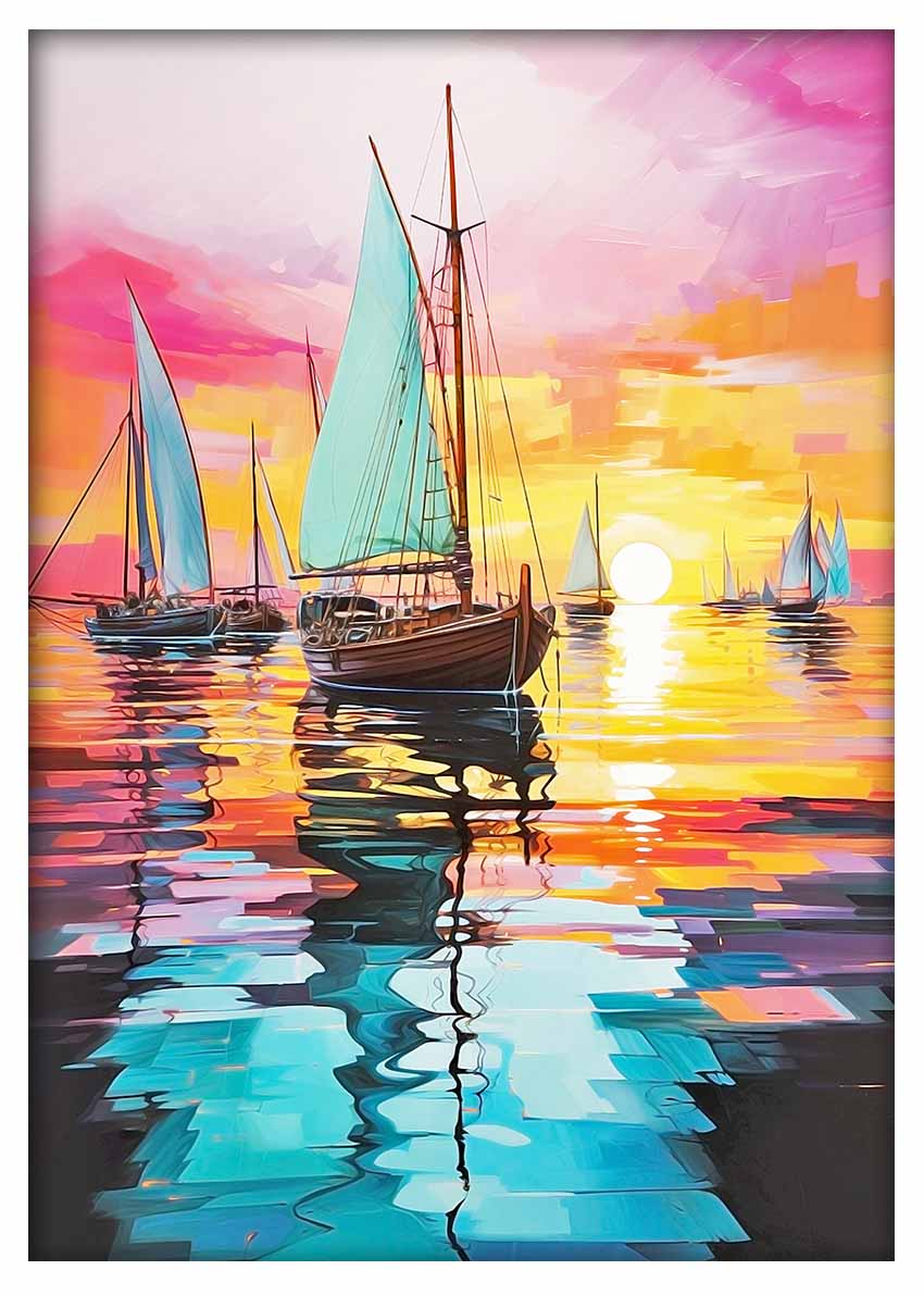 T414 boat in the ocean Canvas Art Prints, T-Shirts, Posters, and Mugs, Cushion Cover Expressive Collection