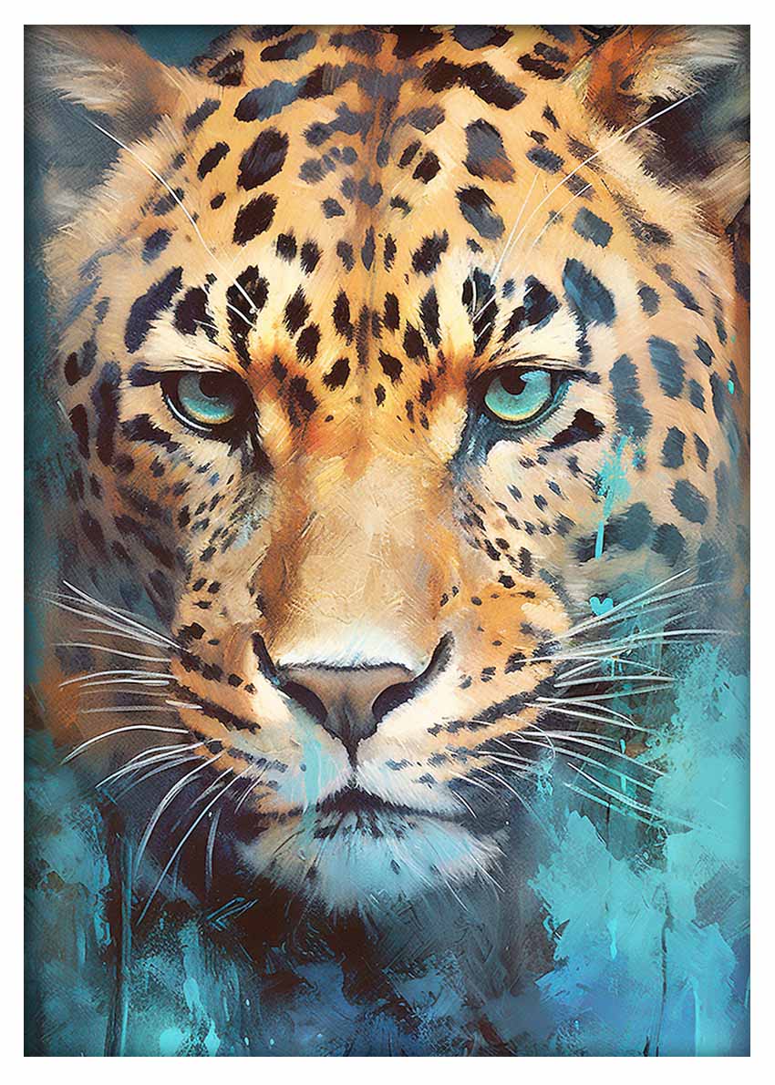 T429 Leopard Canvas Art Prints, T-Shirts, Posters, and Mugs, Cushion Cover Expressive Collection