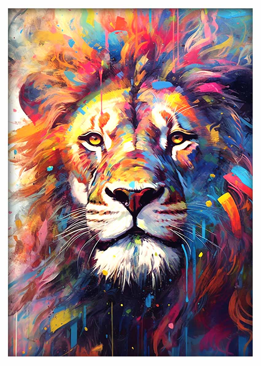 T449 Lion Canvas Art Prints, T-Shirts, Posters, and Mugs, Cushion Cover Expressive Collection