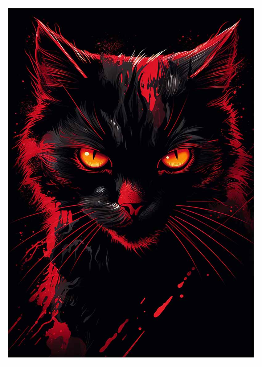 T467 Cat Canvas Art Prints, T-Shirts, Posters, and Mugs, Cushion Cover Expressive Collection