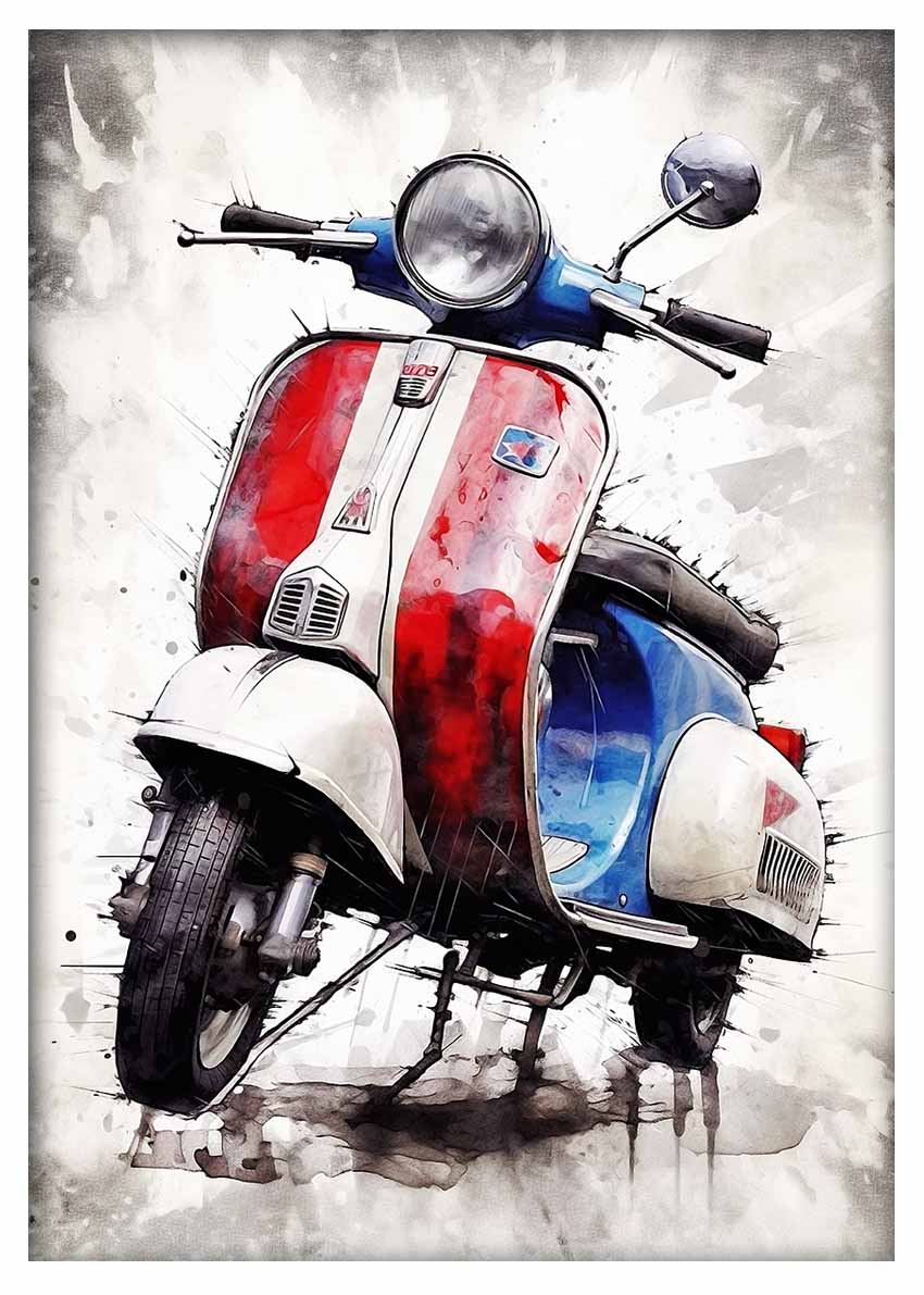 T471 Vespa Canvas Art Prints, T-Shirts, Posters, and Mugs, Cushion Cover Expressive Collection