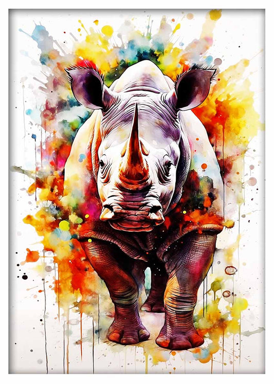 T478 Rhino Canvas Art Prints, T-Shirts, Posters, and Mugs, Cushion Cover Expressive Collection